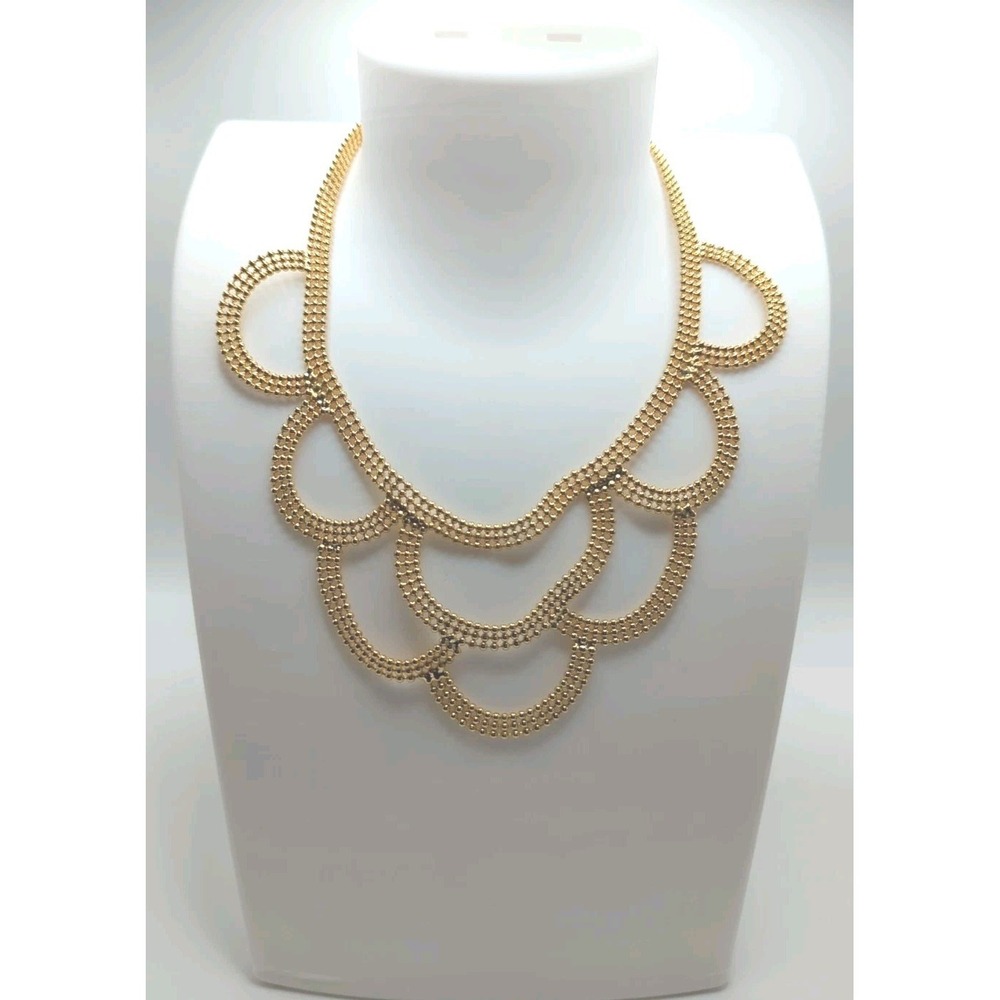 Banana Republic Vintage Gold Tone Bib Necklace 17" NWT